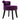 Dark purple velvet accent stool with curved backrest, silver studs, and tapered black legs