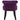 Dark purple velvet dressing stool with studded front band, rounded back, and black legs