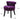 Velvet dark purple dressing stool with curved back, silver studs, and black tapered legs