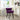 Velvet dressing stool chair in dark purple with silver-studded seat and black legs