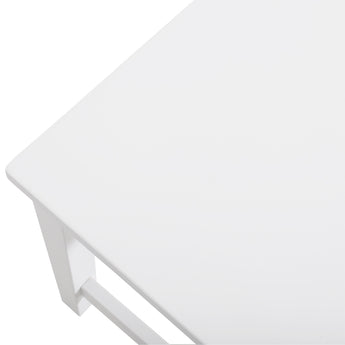 White pine bench tabletop corner with angled edge detail and side support