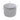 Light gray round velvet ottoman pouf with vertical channel stitching and round top