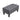 Gray button-tufted upholstered bench with nailhead trim and dark curved legs