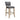 Grey upholstered bar stool with curved back, light wood frame and round footrest