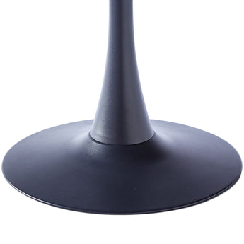 Metallic pedestal base with round foot, dark finish