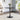 Round dark-finish wooden table with metallic pedestal base
