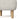 Beige upholstered footrest stool with natural wood legs, close-up