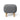 Square padded footrest stool with gray upholstered seat and wooden legs