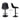 Set of 2 black faux leather height-adjustable bar stools, quilted seat, circular footrest