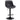 Black quilted faux leather bar stool with height-adjustable pedestal and round footrest