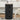 Black cylindrical 3-drawer plastic storage unit with three front pull openings