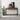 Console table with two drawers, rustic wood top and clear glass shelf, dark metal legs