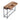 Console table with two drawers, rustic wood top with open drawer, dark metal frame