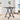 Folding dining table with dark wood tabletop and black metal X-legs, square top