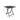 70cm square folding dining table with dark tabletop and black metal X-legs