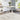 Folding dining table with light wood-look tabletop and white metal folding legs