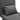 Close-up of dark gray seat cushion with matching square throw pillow