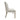 Beige upholstered dining bench with curved side panel and wooden legs