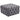 Grey velvet square ottoman footstool with button-tufted side panels