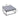 Grey 84cm square linen footstool with tufted cushion and black metal legs