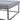 Grey square footstool seat with black metal base and stitched edges
