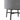 Underside of light gray velvet ottoman with black metal frame and supports