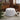 Light gray round teddy footstool, plush fabric top for extra seating