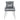 Gray upholstered dining chair with tufted backrest, square seat cushion, chrome metal legs
