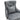 Gray cushioned dining chair with tufted back and light gray throw pillow, metal legs