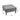 Grey tufted upholstered square ottoman with nailhead trim, hinged storage lid, turned legs.
