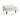Square upholstered ottoman with storage, white linen look, tufted top and studded trim