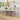 Set of 2 light bar stools, button-tufted upholstery and tall wooden base