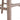Grey bar stool close-up of wooden legs and crossbar with round fasteners