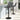 Grey PU upholstered swivel bar stool with gas lift, black pedestal base and footrest