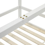 Center rail connection with screw fasteners on white pine slat frame