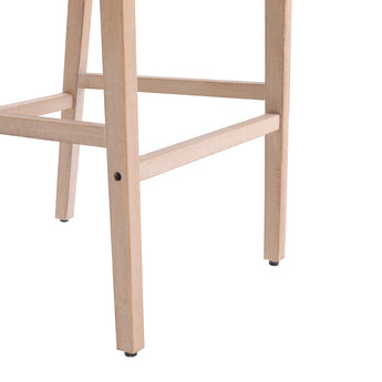 Wood rattan bar stool legs with crossbar support and bottom stretchers