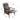 Manual recliner armchair dimensions diagram with dark gray linen and wooden frame