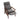 Linen upholstered wooden manual recliner armchair, dark gray fabric, with padded footrest down