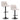 Pair of swivel bar stools with light white fabric seats, black base and footrest