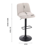 White height-adjustable swivel bar stool with black base and footrest ring