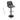 Dark grey height-adjustable swivel bar stool with black base and footrest ring