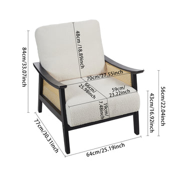 Dimensions for teddy fleece accent armchair: 64W × 59D × 84H cm