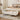 Beige storage bench with tufted cushion top and wooden legs