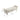 Cream upholstered storage bench with padded lid and tapered wooden legs