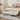 Beige faux fur storage bench with tufted top and wooden legs
