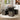 Wood dining table with 4 matching storage stools, dark wood finish and tabletop.