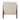Back view of cream corduroy armchair, rattan sides visible, dark wood legs