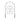 Black metal garden fence panel with arched top, scroll motifs, and two stake posts