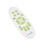 LED ceiling light remote control with green icons and '2.4G RF' label