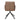 Adjustable accent chair back view with brown backing and beige top, black tripod legs